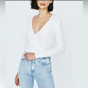 AG Jeans white wrap top